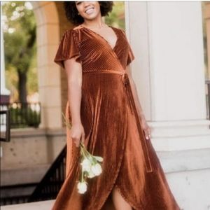 Baltic Børn Ribbed Velvet Maxi Dress